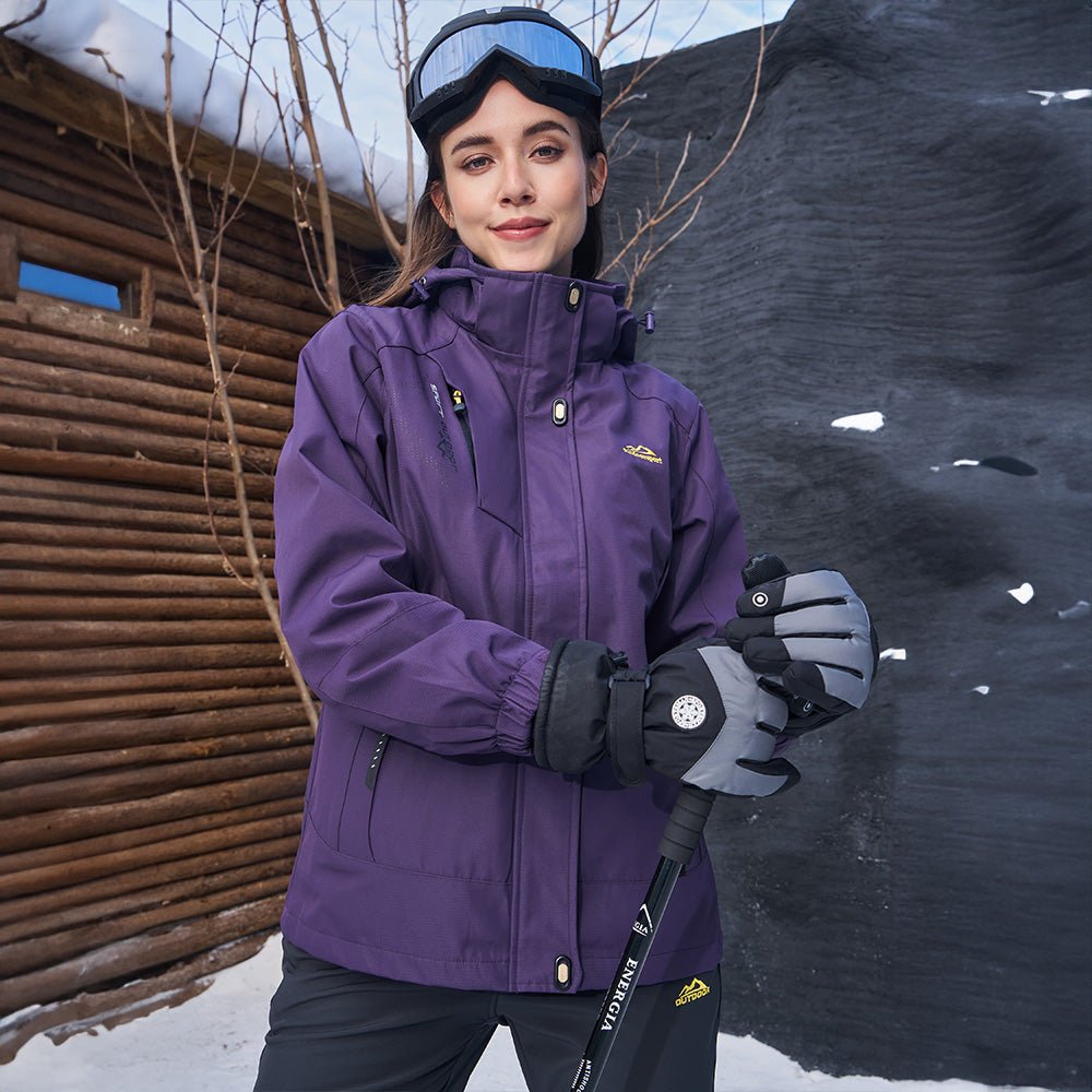 Women's 3-in-1 Waterproof Ski Jacket with Fleece Lining
