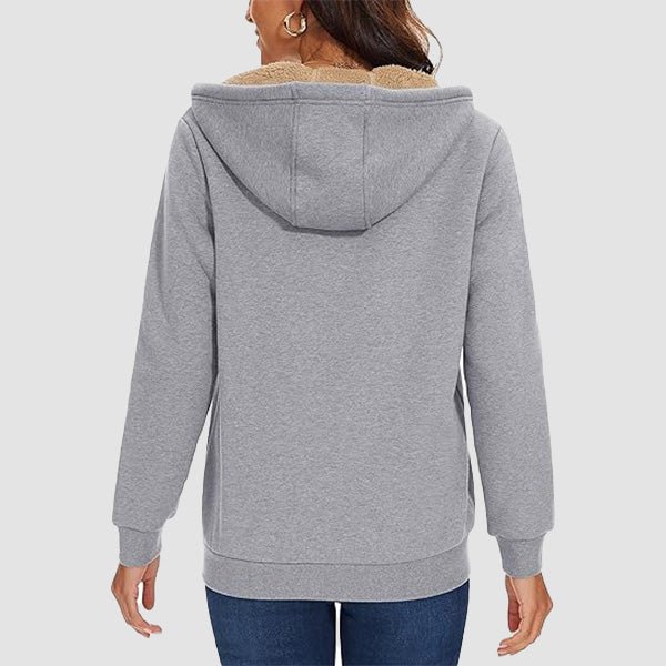 Women's Sherpa-Lined Zip Hoodie with Pockets